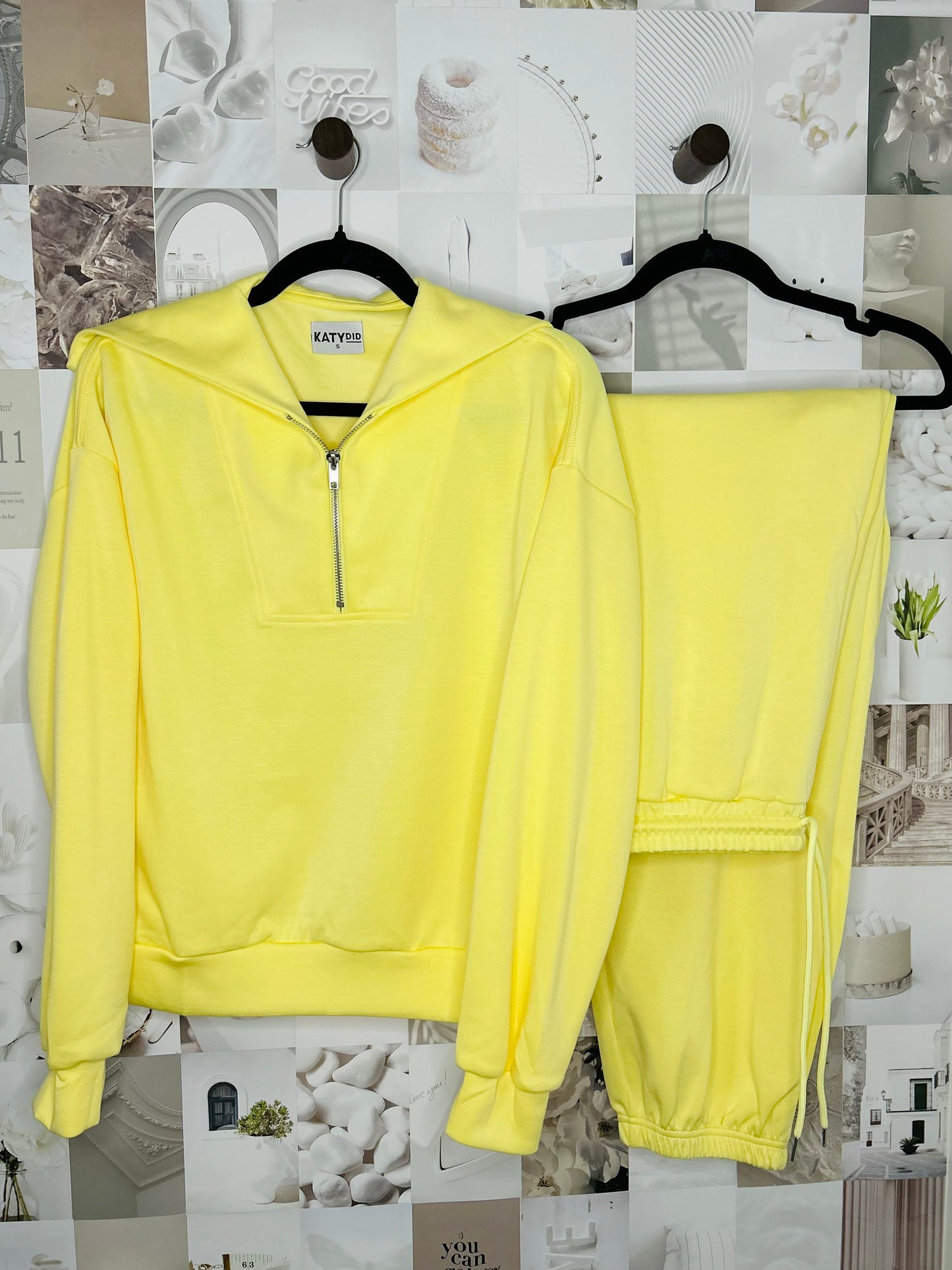 Yellow Scuba Pants Set for Women