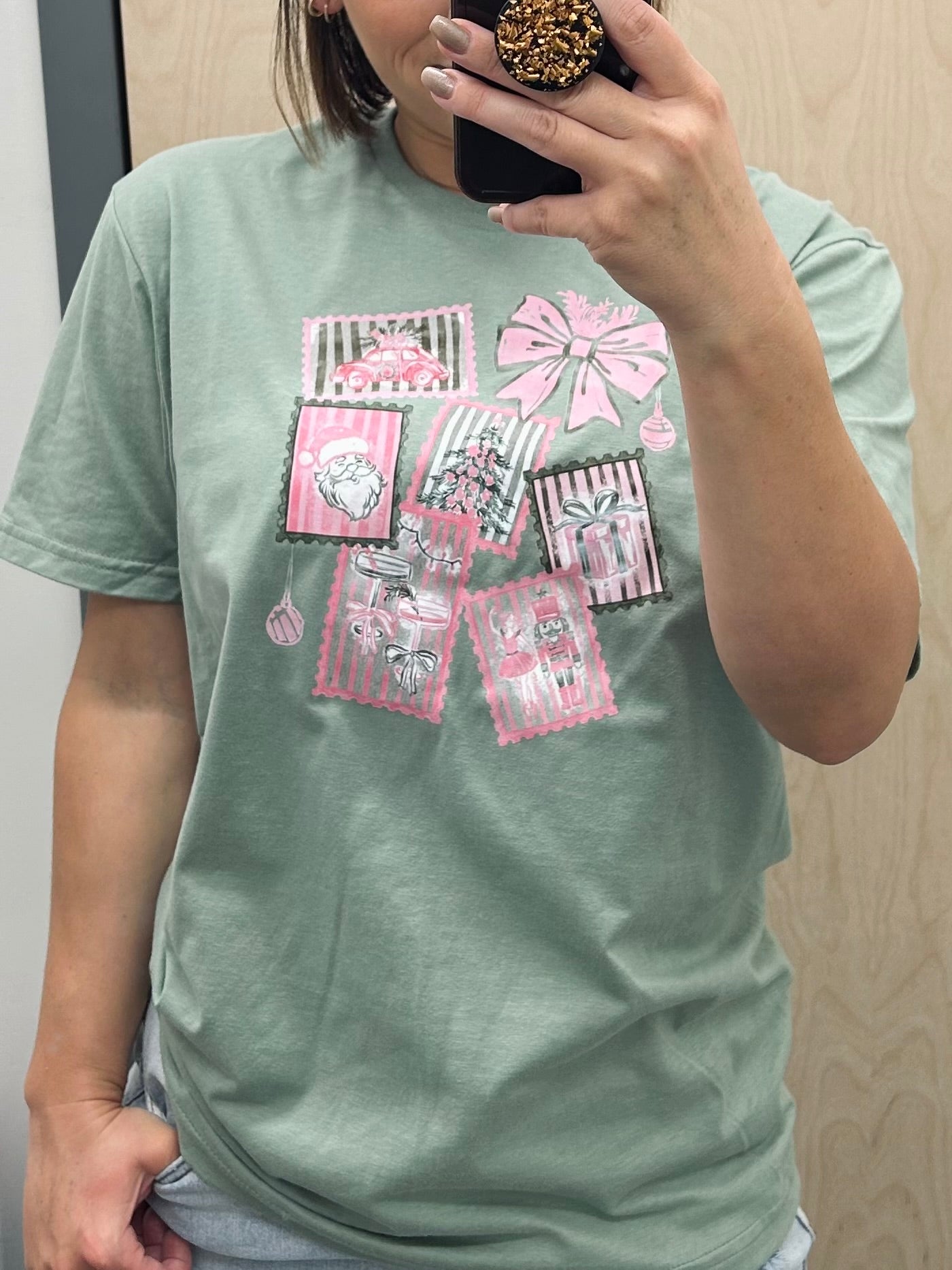 Pink Christmas Stamps