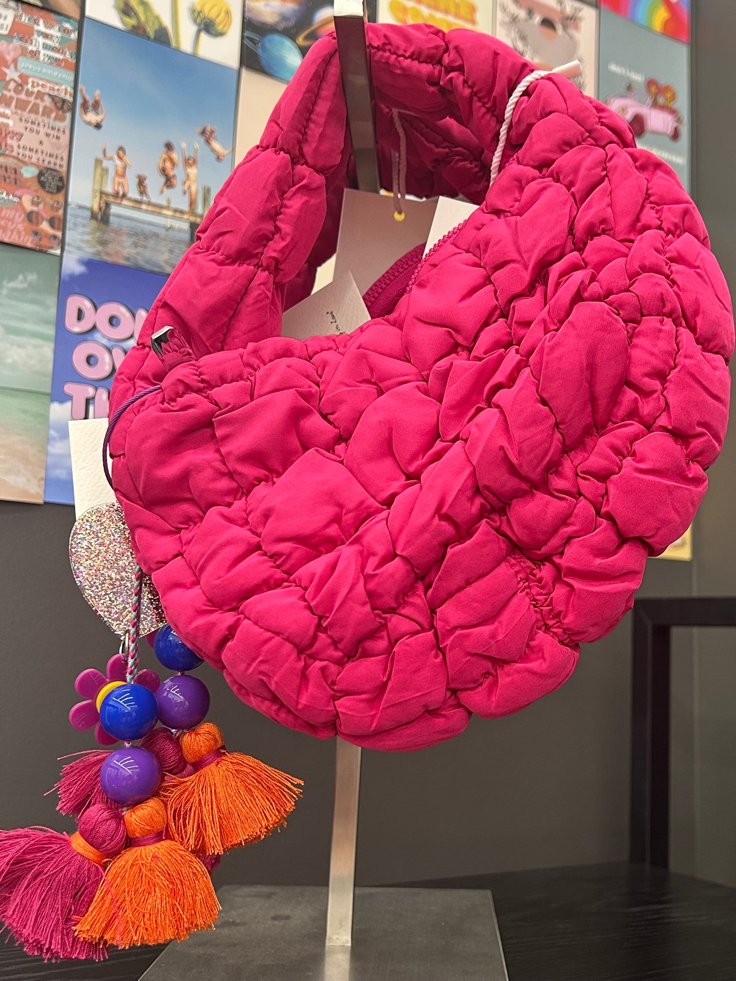 Mini Puffer Quilted Bag With Bag Charm