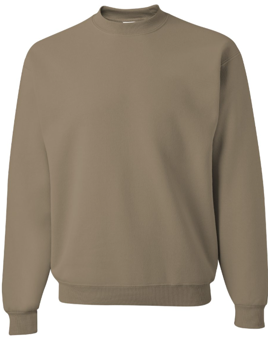 Khaki Crew Neck Sweatshirt- must add graphic to cart