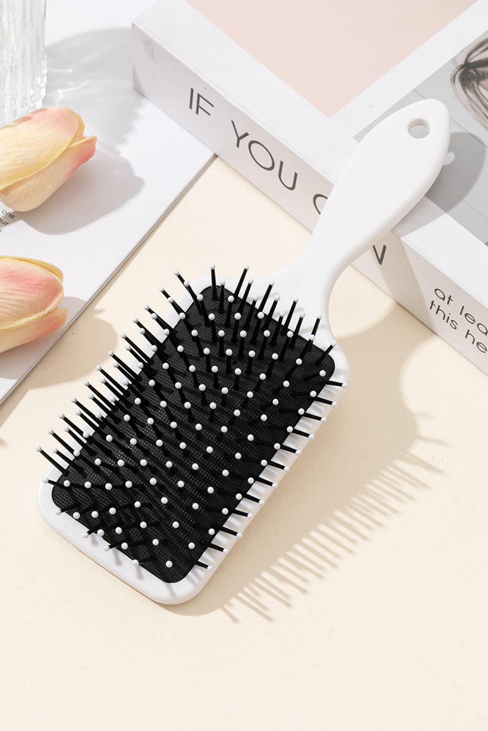 Flower Bow Print Large Paddle Air Cushion Comb