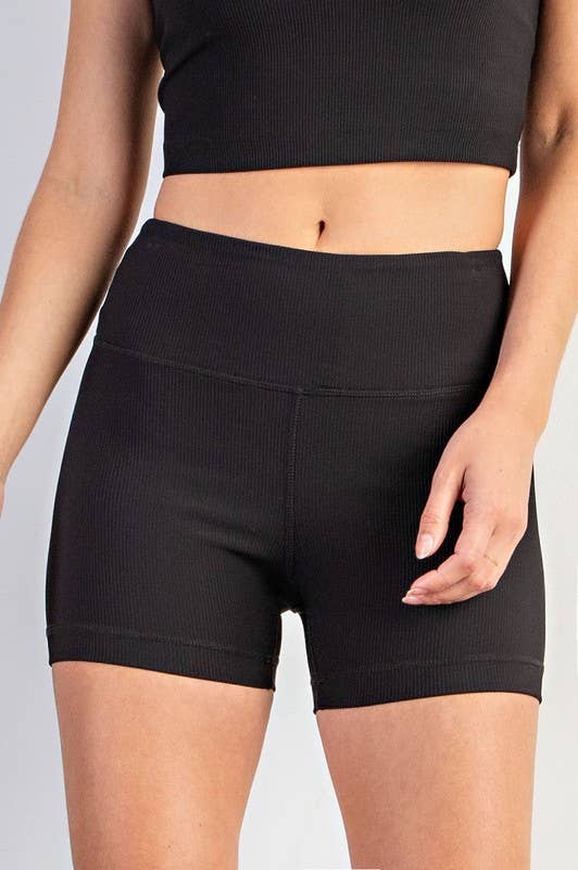 Sunday Morning - BIKER NYLON RIB SHORT PANT - Black