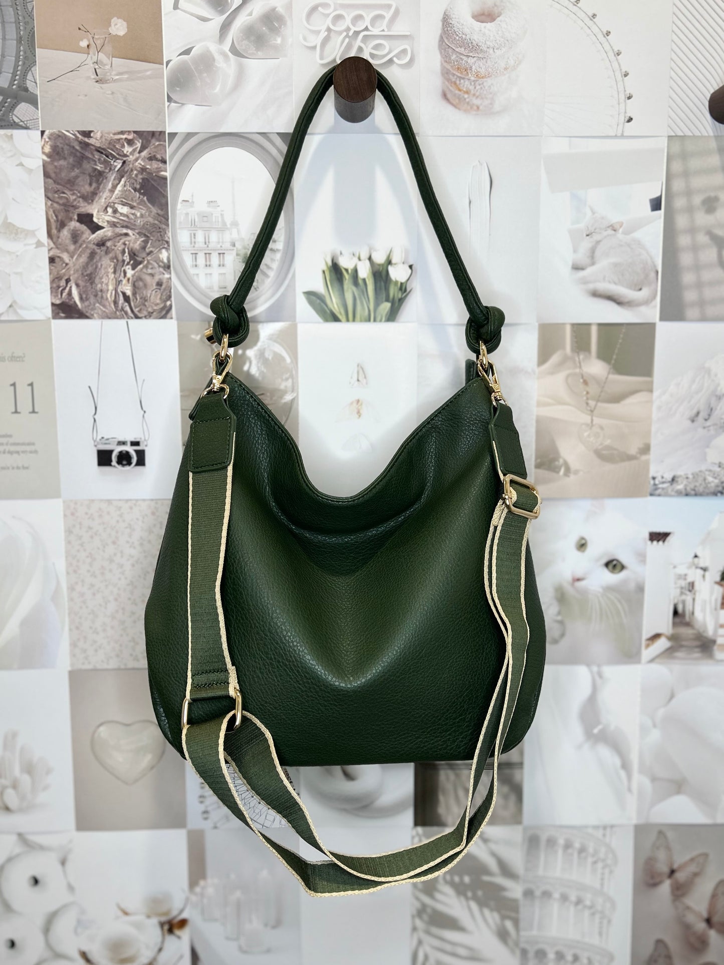 Knotted Strap Slouched Shoulder Bag- Multiple Colors