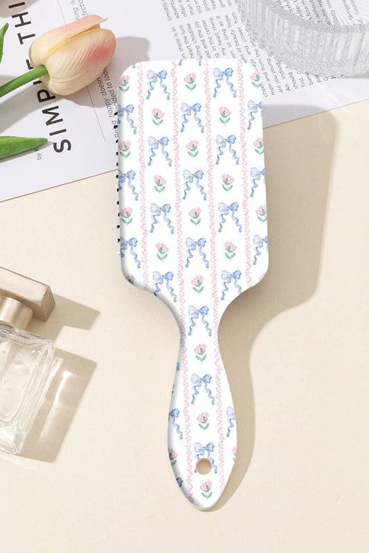 Flower Bow Print Large Paddle Air Cushion Comb