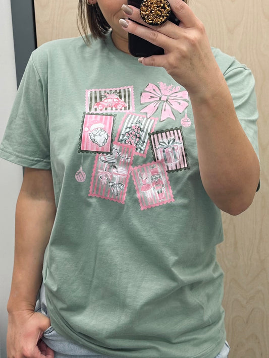 Pink Christmas Stamps